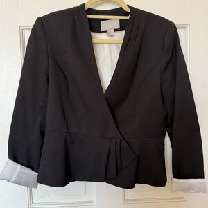 H&M Black Women's Blazer with White Accents